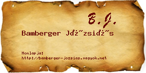 Bamberger Józsiás névjegykártya